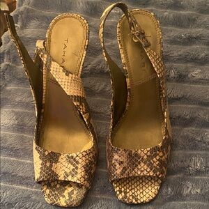 Tahari Women's Brown Snakeskin Heels